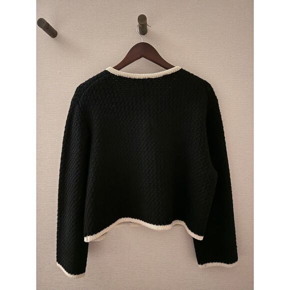 NILI LOTAN Perah wool jacket Dark Navy/Ivory size Large - Picture 8 of 13